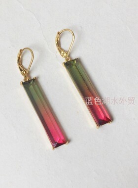 AS-SS-025 惊艳款!外贸出口美国轻奢大牌原单 镀真金镶仿水晶耳坠