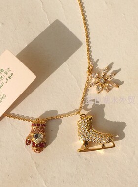 AS-SS-025 应季 镀真金精美有趣外贸出口美国轻奢大p原单项链首饰