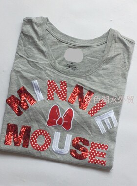 CL-NY-105 绣的喔!外贸出口美国原单 女款涤棉短袖T恤 乐园礼品店