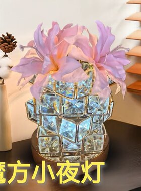 情人节玫瑰花彩灯夫妻情侣情调LED小夜灯灯罩酒店氛围浪漫花朵灯