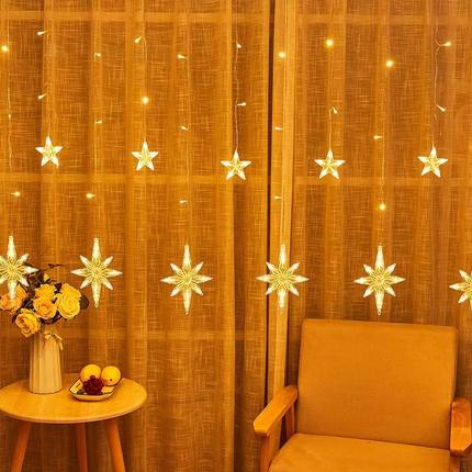 led北极星彩灯闪灯房间卧室装饰ins女生宿舍七彩星空灯窗帘灯