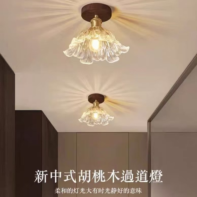 皇冠轻奢北欧水晶网红过道灯走廊灯进门入户轻奢简约创意玄关灯