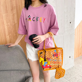 东大门手提袋ins超火 涂鸦狗牙包包女2020新款 韩版 大容量子母包