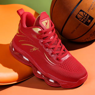 正品乔丹格兰春夏男鞋2026红色本命年跑步透气运动气垫高帮篮球鞋