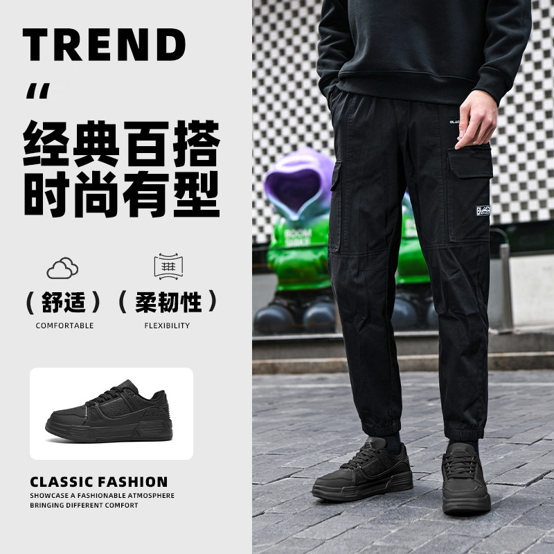正品乔丹格兰秋冬男鞋新款防水皮面篮球鞋时尚板鞋防滑运动休闲鞋