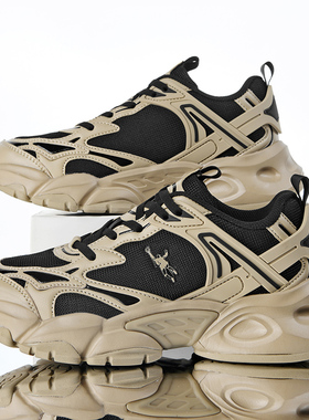 正品乔丹格兰春季男鞋2026大码新款透气网面休闲时尚老爹鞋跑步鞋