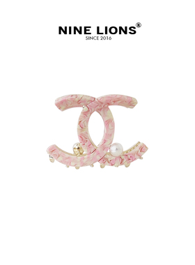 nine lions/双C小号抓夹醋酸金属半抓马尾盘发夹后脑勺鲨鱼夹发饰