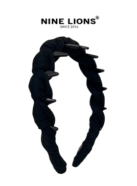 nine lions/时尚饶布头箍防滑带齿发卡高颅顶发箍复古百搭发饰女