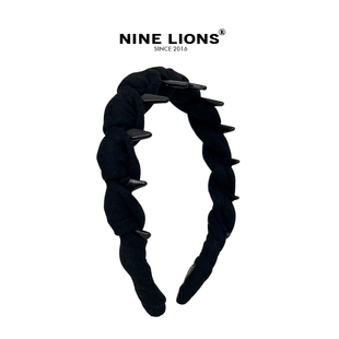 饶布头箍防滑带齿发卡高颅顶发箍复古百搭发饰女 时尚 nine lions