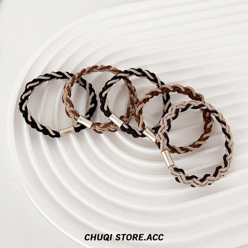 chuqi store/简约气质麻花头绳橡皮筋扎头发绳高弹力发圈皮套发饰