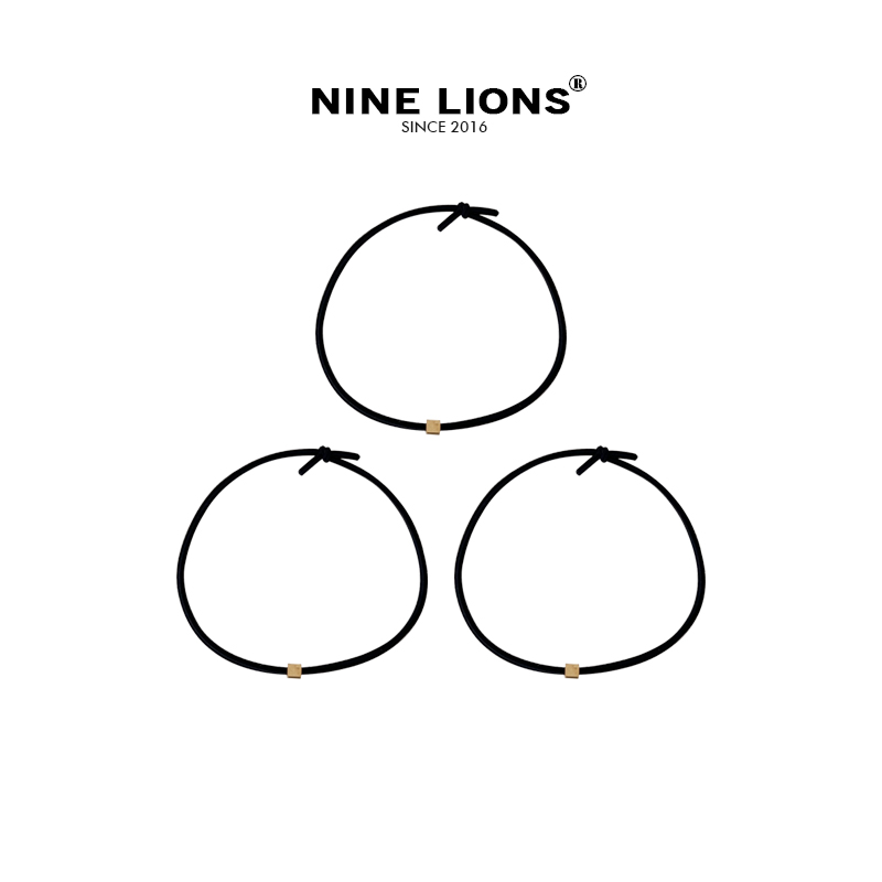 nine lions/10条 细款头绳黑色基础款橡皮筋马尾扎发绳皮套发圈女