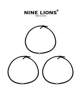 nine lions/10条 细款头绳黑色基础款橡皮筋马尾扎发绳皮套发圈女