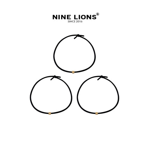 nine lions/10条 细款头绳黑色基础款橡皮筋马尾扎发绳皮套发圈女