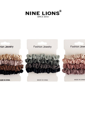 nine lions/4条装小肠发圈时尚百搭头绳马尾扎发绳皮筋复古发饰女