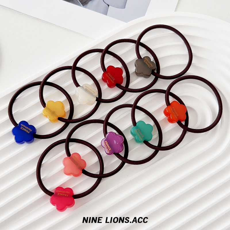 夏季新款可爱花朵扎发绳醋酸发圈法式糖果色高马尾头绳网红发饰女