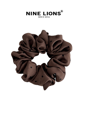 nine lions/咖色大肠圈时尚简约布艺发圈马尾扎发绳皮套复古发饰
