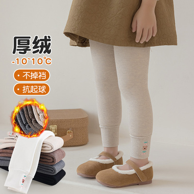 女童保暖秋冬宝宝加绒加厚打底裤