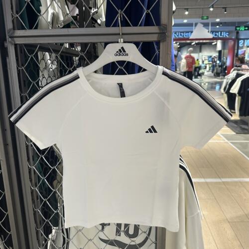 阿迪达斯正品女修身短款T恤