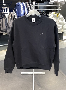 正品耐克男装2022冬季新款圆领加绒保暖运动卫衣套头衫DA0318-010