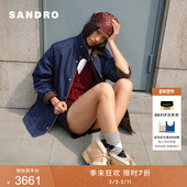 季 都市游牧夹棉牛仔外套 女装 末7折SANDRO博主同款 2025秋冬新款