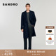 绵羊毛海军蓝工装 季 法式 男装 风翻领大衣 末6折SANDRO2025秋冬新款