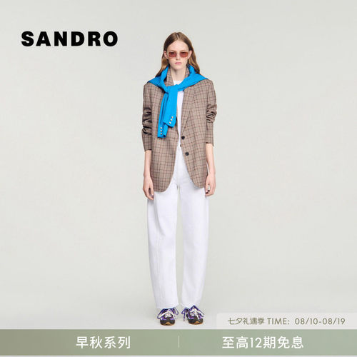 SANDRO经典格纹西装外套