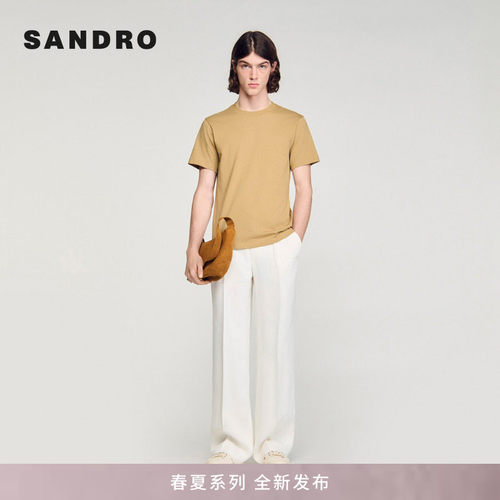 SANDRO圆领短款针织T恤衫
