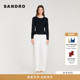 新款 木耳边拼接领黑色短款 女装 SANDRO2026春季 法式 时尚 针织开衫