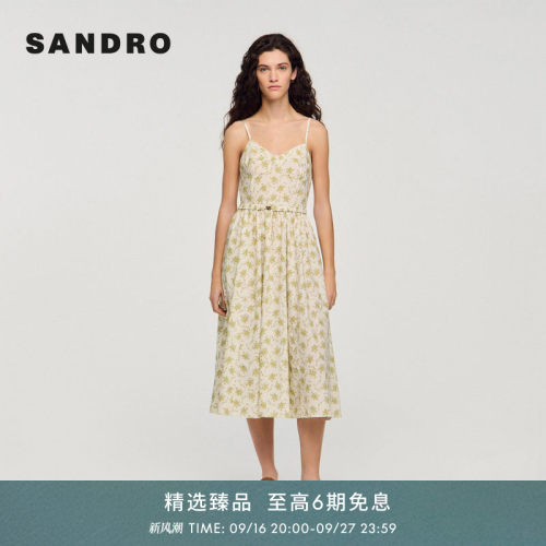 SANDRO碎花A字吊带连衣裙