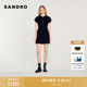 短款 SANDRO秋冬女装 连衣裙 质感气质黑色花边袖 圆领修身 法式 时尚