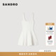 情人节礼物SANDRO2026春季 白色收腰A字型裙摆连衣裙 法式 新款 女装