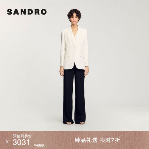 SANDRO女装法式休闲亮片西装外套
