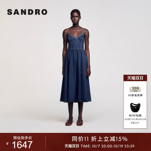 SANDRO女装法式牛仔连衣裙