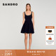 黑色收腰仿钻点缀U领背心连衣裙 女装 季 末7折SANDRO2025秋冬新款