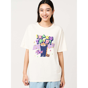 E2160中性真身亲子短袖T恤 日系小众IKK复古邮戳夏季女装上衣tee
