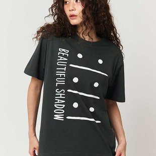 日系小众BS影子先生ATD纯棉t恤女短袖夏季圆领休闲亲子装个性上衣