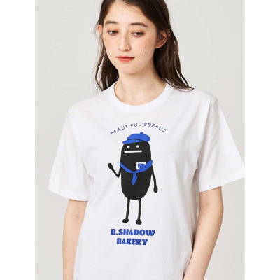 E2142中性直身亲子装短袖T恤日系小众影子先生bakery小个子女tee