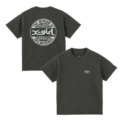 E1836 日系小众街头潮流做旧圆圈雪花纹理t恤女短袖夏季中性上衣