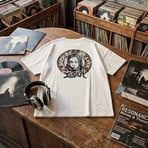 E2164女装宽松版T恤日系小众LEOPARD CIRCLE AND FACE TEE DRESS