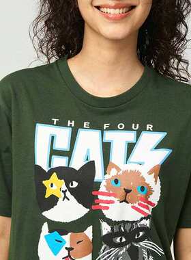 thefourcats四猫大面纯棉tee