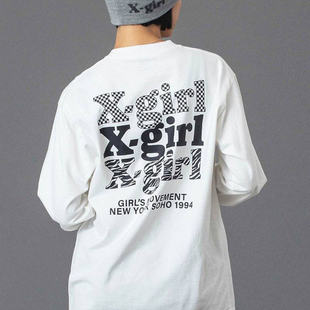 春秋外穿圆领街舞tee LOGO纯棉t恤女长袖 日系小众潮流THREE LAYER