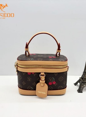 SEOSEOO九州袋鼠女包正品2025新款时尚印花小方包单肩斜挎包78683