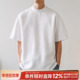 300g重磅嘿马七作日系小领口纯色短袖 T恤男春夏白色内搭打底衫 潮