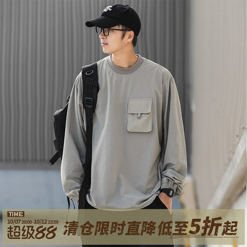 防泼水嘿马七作日系长袖T恤