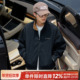 牛仔宽松休闲外套刺绣翻领工装 嘿马七作美式 复古春秋男士 夹克潮牌