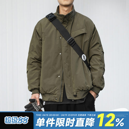 防泼水嘿马七作日系立领机能棉服