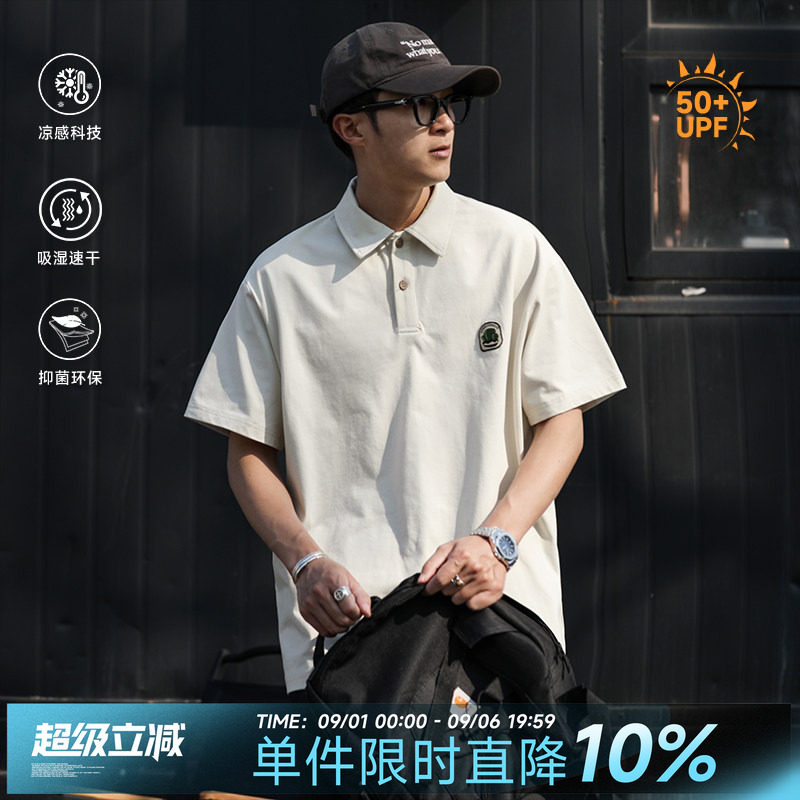 250g嘿马七作美式复古短袖polo衫