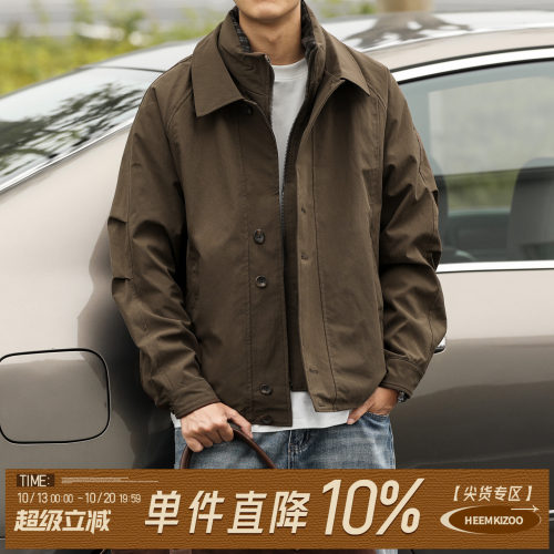 格子假两件拼接加厚棉服