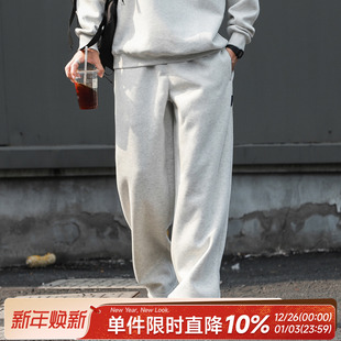 350g重磅嘿马七作日系复古春秋男生休闲直筒卫裤 分割设计运动长裤