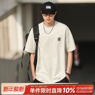 250g嘿马七作日系复古春夏款 T恤索罗娜宽松男生上衣 贴标圆领短袖